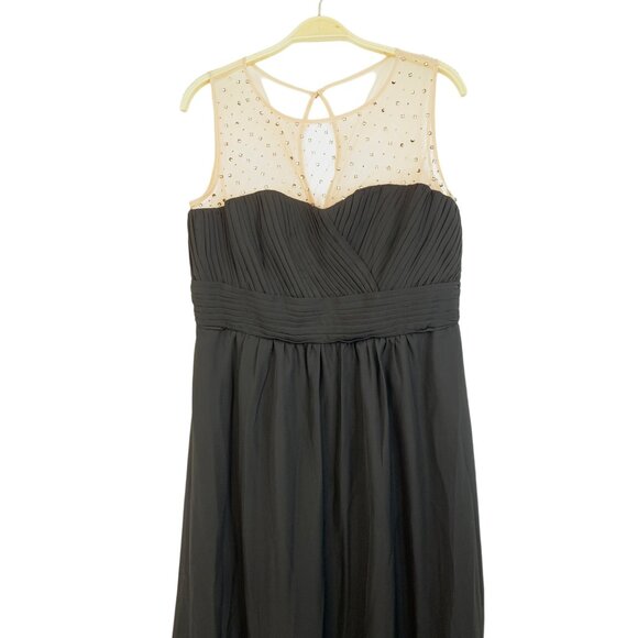 City Chic 14W Maxi Black Illusion Neck Bead Giuliana Dress New Wedding 6904 - Picture 4 of 16